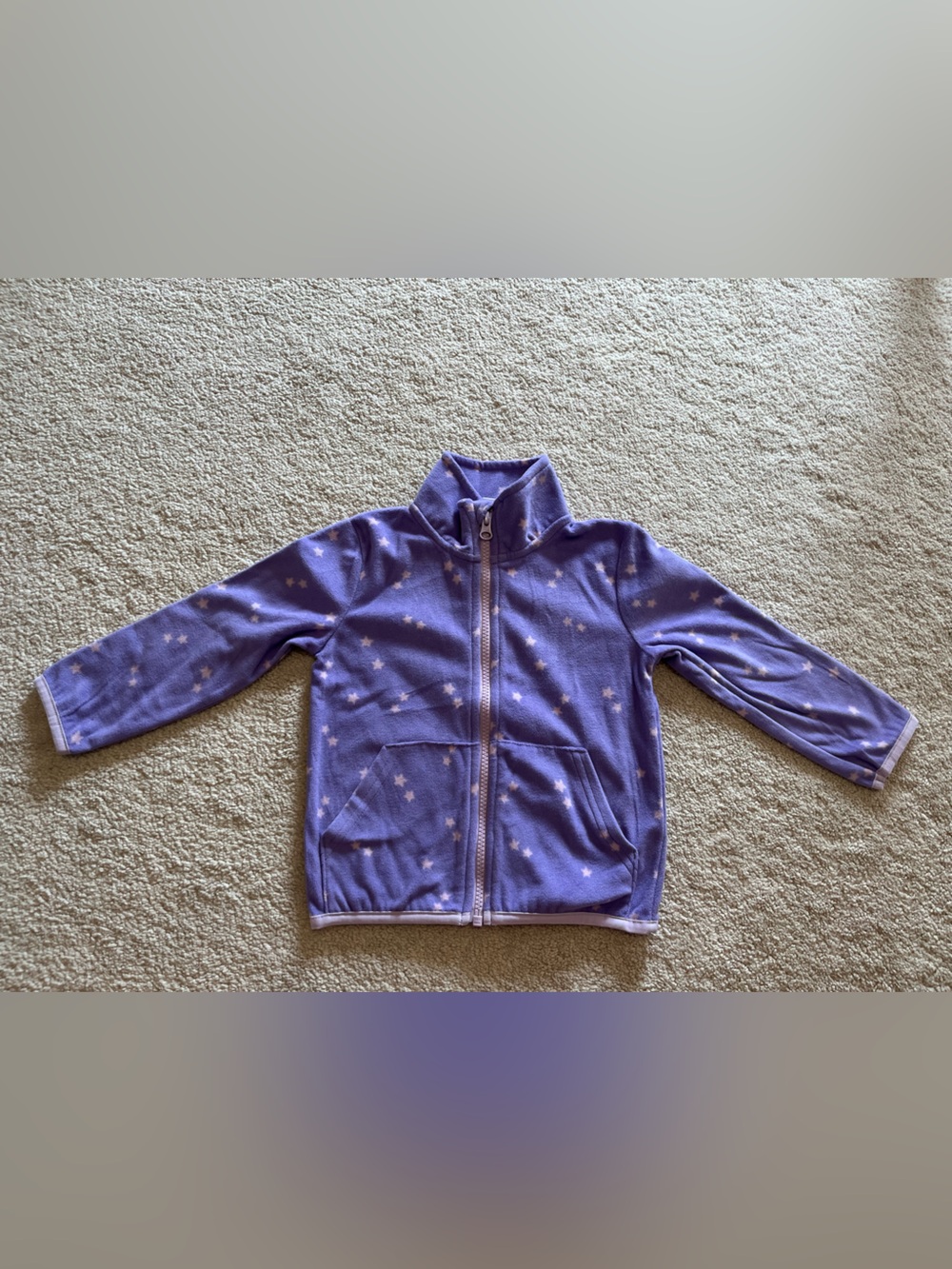 Joe Fresh Purple Star Print Zip-Up Sweater